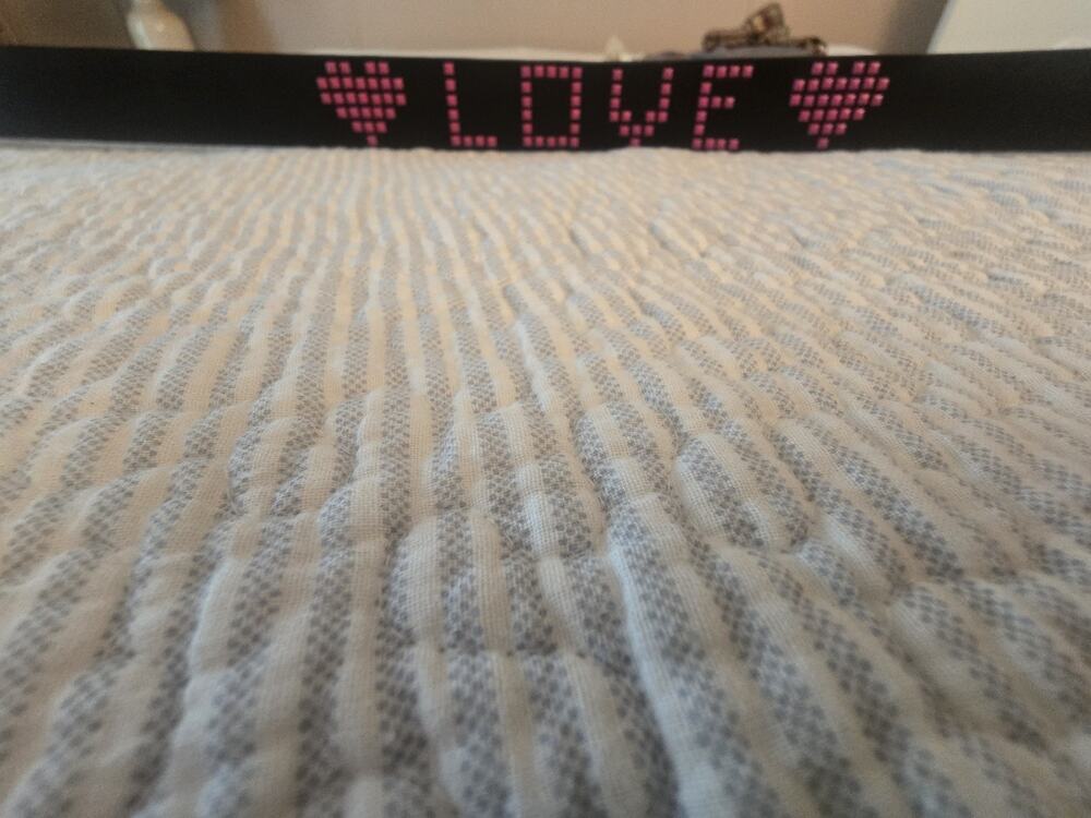 Tilt Brand Black Belt Hot Pink Studs LOVE Sz Large Rock Goth Pride whimsy alt Lg